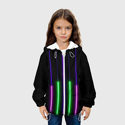 Куртка с капюшоном детская Color Purple green pink, цвет: 3D-белый — фото 2