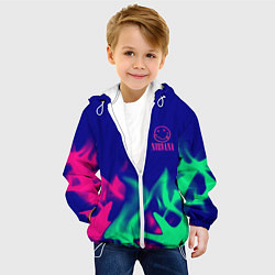 Куртка с капюшоном детская Nirvana fire neon, цвет: 3D-белый — фото 2