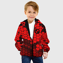 Куртка с капюшоном детская BMW карбоновая абстракция, цвет: 3D-черный — фото 2