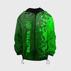 Куртка с капюшоном детская Benfica - green gradient по-вертикали, цвет: 3D-черный