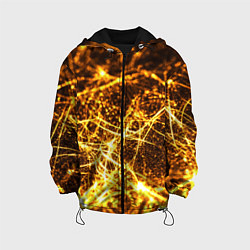 Куртка с капюшоном детская Текстура золотые нити, цвет: 3D-черный