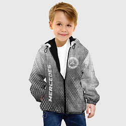 Куртка с капюшоном детская Mercedes - grey gradient вертикально, цвет: 3D-черный — фото 2