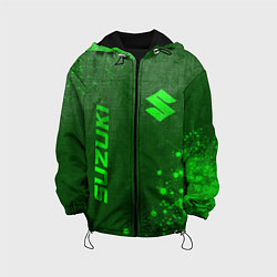 Куртка с капюшоном детская Suzuki - green gradient вертикально, цвет: 3D-черный