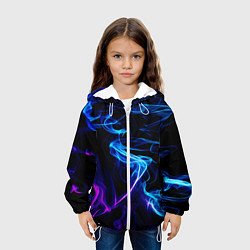 Куртка с капюшоном детская Color blue pink, цвет: 3D-белый — фото 2