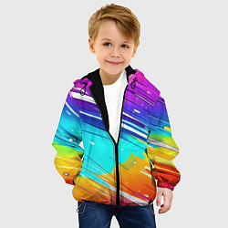 Куртка с капюшоном детская Радужные брызги краски текстура, цвет: 3D-черный — фото 2