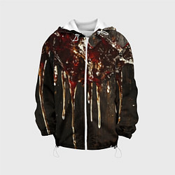 Куртка с капюшоном детская Стекающий мед - текстура, цвет: 3D-белый