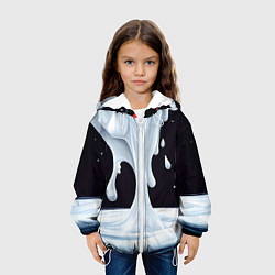 Куртка с капюшоном детская Молочная текстура, цвет: 3D-белый — фото 2