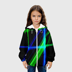 Куртка с капюшоном детская Color blue black green, цвет: 3D-белый — фото 2