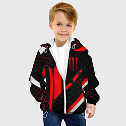 Куртка с капюшоном детская Monster energy sport geometry, цвет: 3D-белый — фото 2