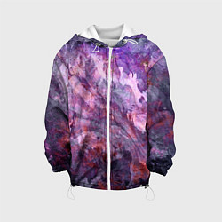 Куртка с капюшоном детская Абстракция - purple space stone, цвет: 3D-белый