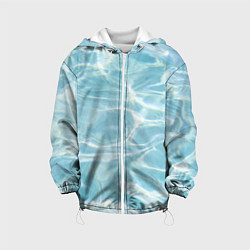 Куртка с капюшоном детская Голубая вода текстура, цвет: 3D-белый