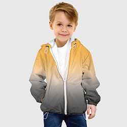 Куртка с капюшоном детская Бледный жёлто-серый градиент, цвет: 3D-белый — фото 2
