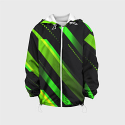 Куртка с капюшоном детская Color black green, цвет: 3D-белый