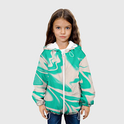 Куртка с капюшоном детская Color white turquoise, цвет: 3D-белый — фото 2