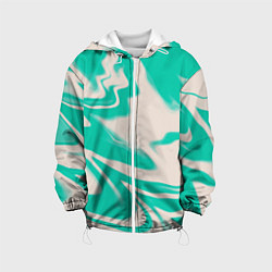 Куртка с капюшоном детская Color white turquoise, цвет: 3D-белый