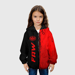 Куртка с капюшоном детская FAW - red gradient по-вертикали, цвет: 3D-черный — фото 2
