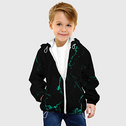 Куртка с капюшоном детская Color black turquoise, цвет: 3D-белый — фото 2