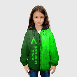 Куртка с капюшоном детская Apex Legends - green gradient по-вертикали, цвет: 3D-черный — фото 2