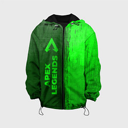 Куртка с капюшоном детская Apex Legends - green gradient по-вертикали, цвет: 3D-черный