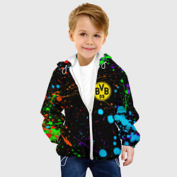Куртка с капюшоном детская Borussia neon splash, цвет: 3D-белый — фото 2