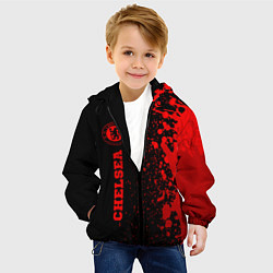 Куртка с капюшоном детская Chelsea - red gradient по-вертикали, цвет: 3D-черный — фото 2