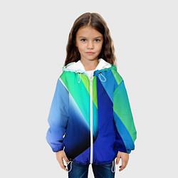 Куртка с капюшоном детская Color blue green, цвет: 3D-белый — фото 2