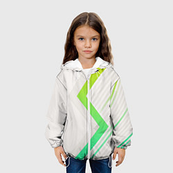 Куртка с капюшоном детская Color white line green, цвет: 3D-белый — фото 2