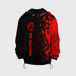 Куртка с капюшоном детская Among Us - red gradient по-вертикали, цвет: 3D-черный