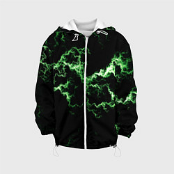 Куртка с капюшоном детская Lightning green glow, цвет: 3D-белый