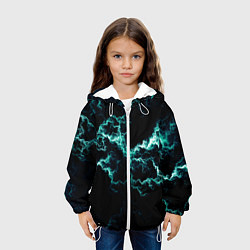 Куртка с капюшоном детская Lightning light blue glow, цвет: 3D-белый — фото 2