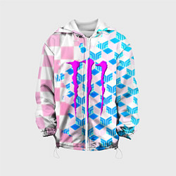 Куртка с капюшоном детская Monster energy neon anime, цвет: 3D-белый