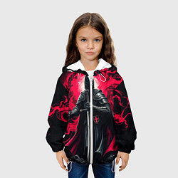 Куртка с капюшоном детская Рыцарь-крестоносец ордена красной звезды, цвет: 3D-белый — фото 2