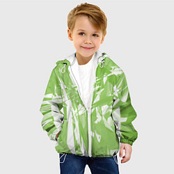 Куртка с капюшоном детская Color white green, цвет: 3D-белый — фото 2