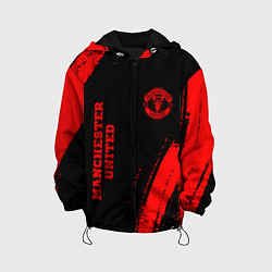 Куртка с капюшоном детская Manchester United - red gradient вертикально, цвет: 3D-черный