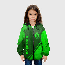 Куртка с капюшоном детская Borussia - green gradient вертикально, цвет: 3D-черный — фото 2
