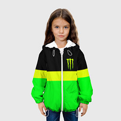 Куртка с капюшоном детская Monster energy полосы, цвет: 3D-белый — фото 2