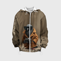 Куртка с капюшоном детская Шпиониро Голубиро мем, цвет: 3D-белый