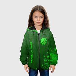 Куртка с капюшоном детская Gears of War - green gradient вертикально, цвет: 3D-черный — фото 2