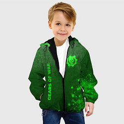 Куртка с капюшоном детская Gears of War - green gradient вертикально, цвет: 3D-черный — фото 2