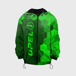 Куртка с капюшоном детская Opel - green gradient по-вертикали, цвет: 3D-черный
