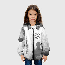 Куртка с капюшоном детская Volkswagen - white gradient вертикально, цвет: 3D-черный — фото 2