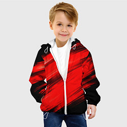 Куртка с капюшоном детская Красные мазги краски на черном, цвет: 3D-белый — фото 2