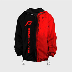 Куртка с капюшоном детская Need for Speed - red gradient по-вертикали, цвет: 3D-черный