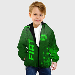 Куртка с капюшоном детская Fiat - green gradient вертикально, цвет: 3D-черный — фото 2