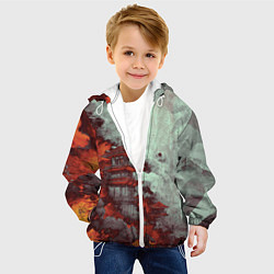 Куртка с капюшоном детская Башня в облаках, цвет: 3D-белый — фото 2