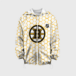 Куртка с капюшоном детская Бостон Брюинз - белые соты, цвет: 3D-белый