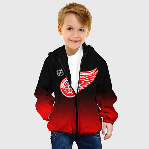 Детская куртка Детройт Ред Уингз - градиент / 3D-Черный – фото 4