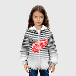 Куртка с капюшоном детская Детройт Ред Уингз - геометрический градиент, цвет: 3D-белый — фото 2