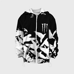 Куртка с капюшоном детская Monster energy crow, цвет: 3D-белый
