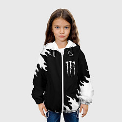 Куртка с капюшоном детская Monster energy белый огонь, цвет: 3D-белый — фото 2